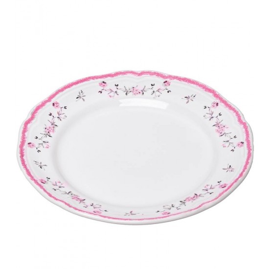 Prato 19,5cm para Sobremesa Florescer  Rosa Cerâmica 